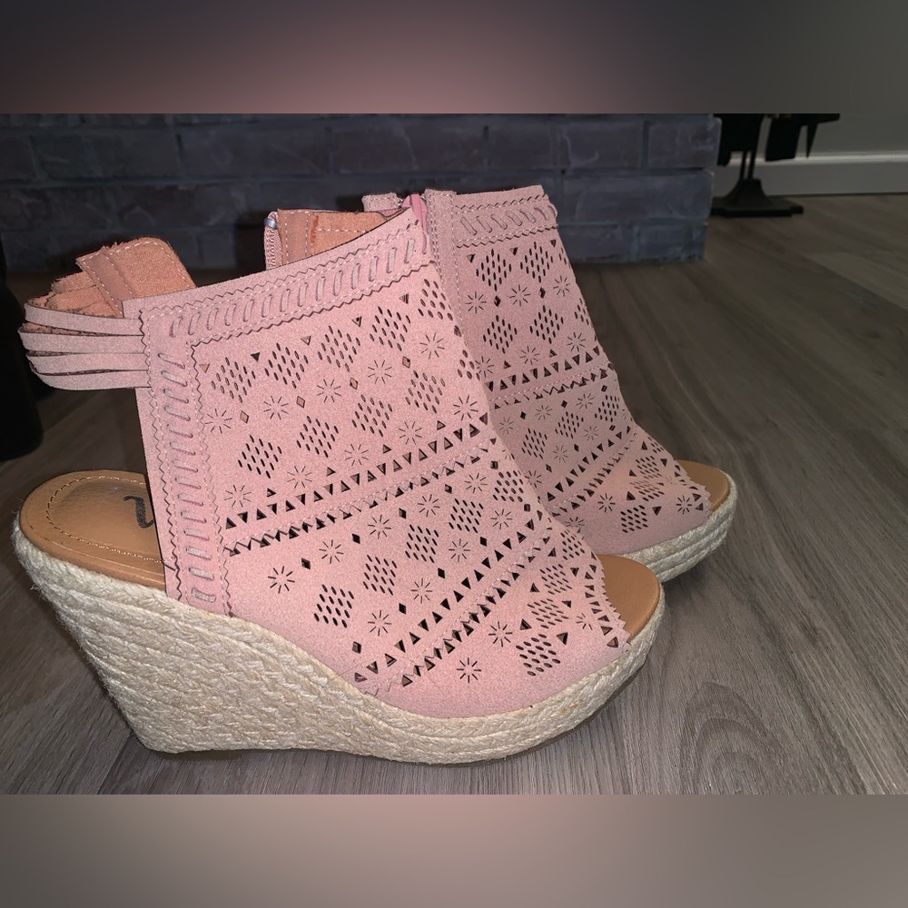 Pink Wedge Sandals